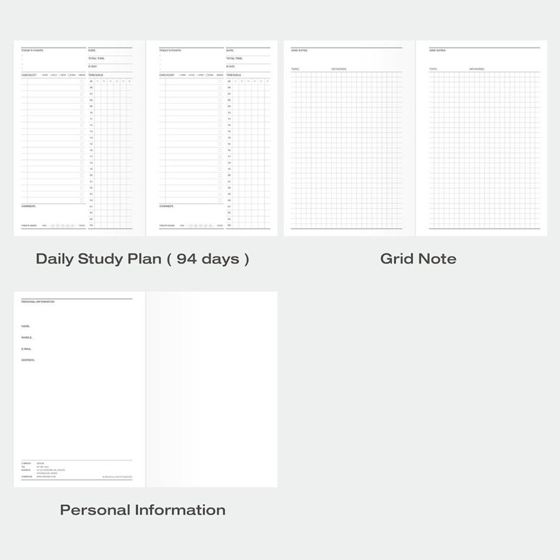 Planner Pages - Ardium 1440 Medium 3 Months Undated Daily Study Planner