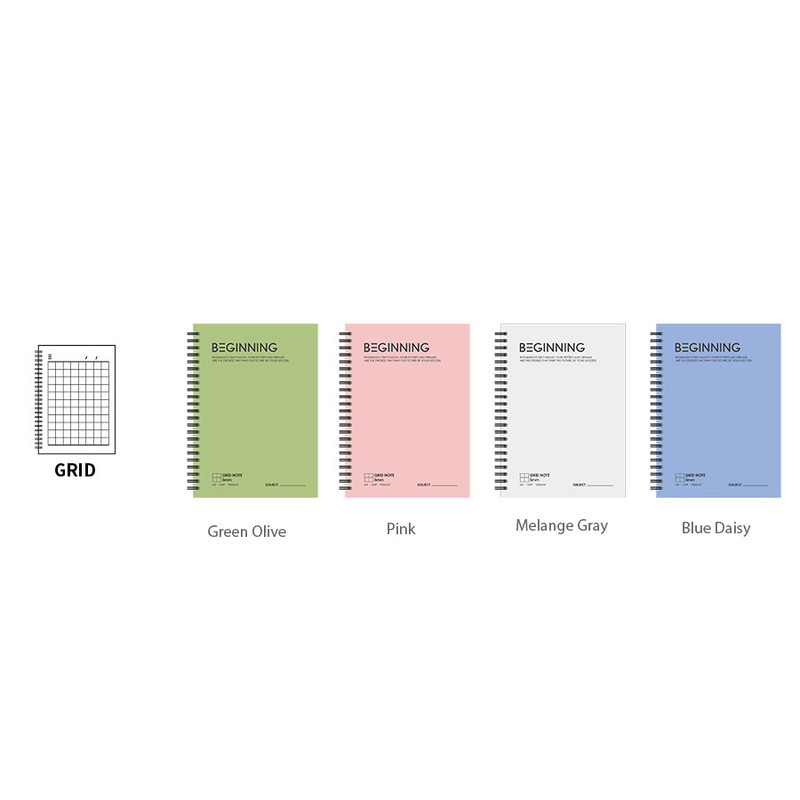 4 Colors - 7321 Design Beginning A5 Grid Notebook