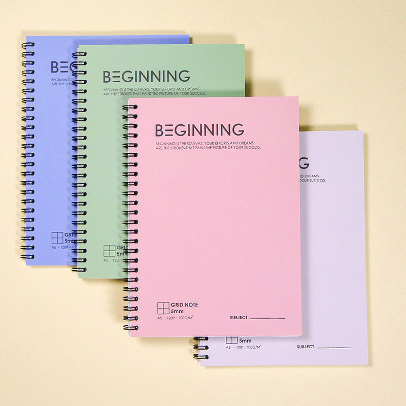 A5 Size - 7321 Design Beginning A5 Grid Notebook
