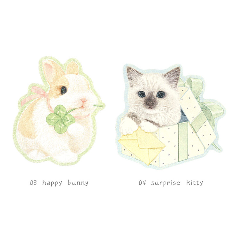 Option - Dash and Dot Velvet Love Die-cut Animal Mini Card