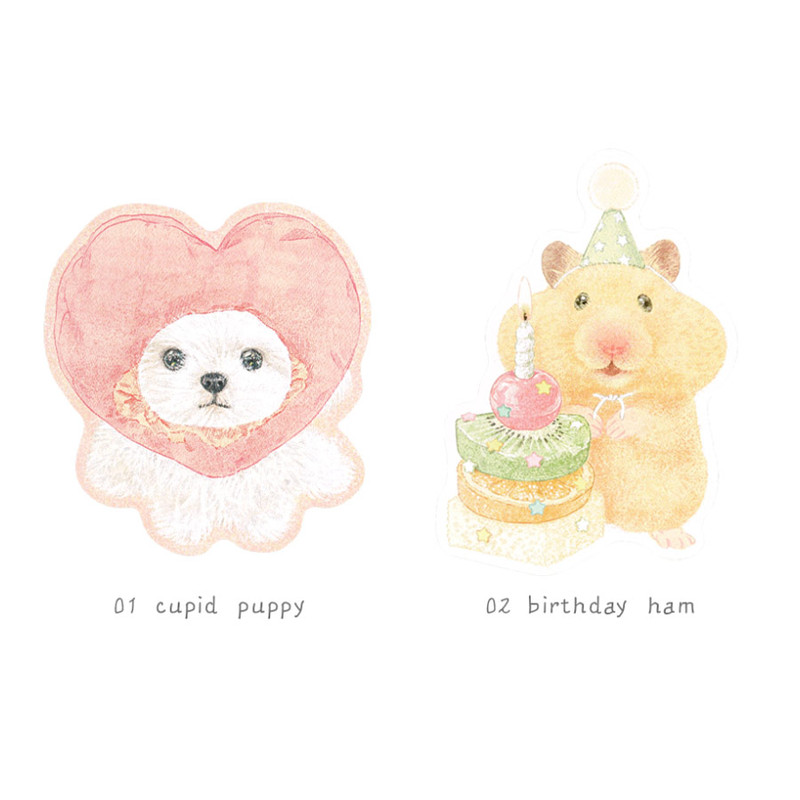 Option - Dash and Dot Velvet Love Die-cut Animal Mini Card