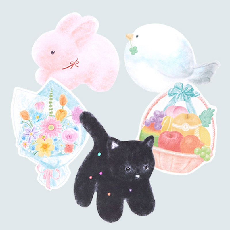 Dash and Dot Cozy Illustrated Die-Cut Mini Card