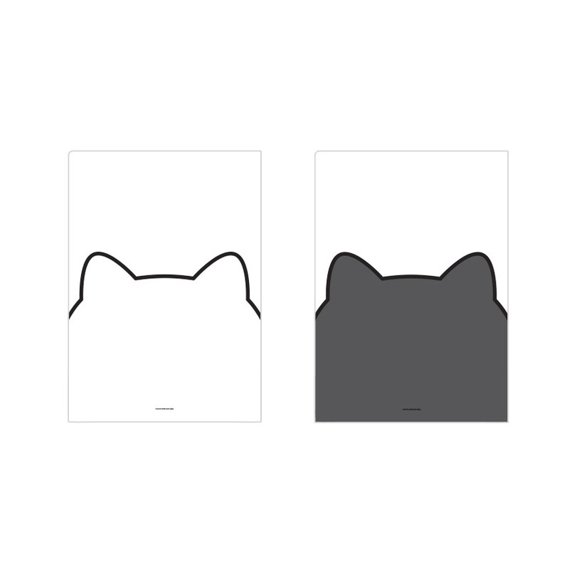 Back  Meowman Cute Cat A4 Clear L-Type File Holder Project Sle