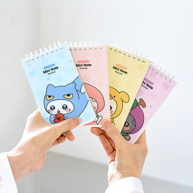 Handy Size - Meowman Cute Cat PP Cover Lined Memo Pad
