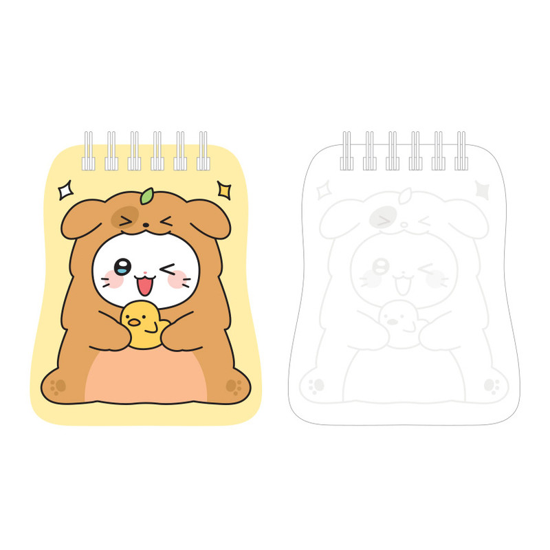 Easy Chunbae - Meow Man Cute Cat Die-Cut Pocket Unlined Notepad