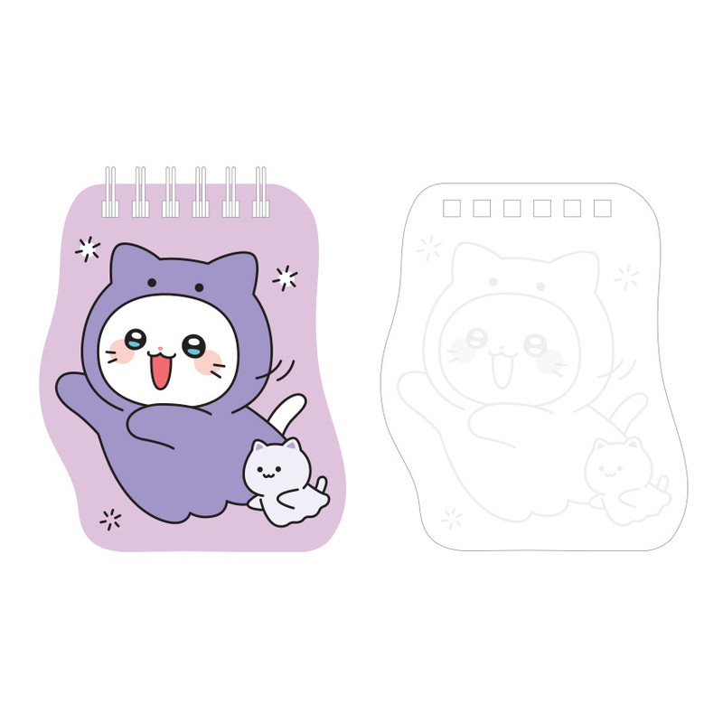 Ghost Chunbae - Meow Man Cute Cat Die-Cut Pocket Unlined Notepad