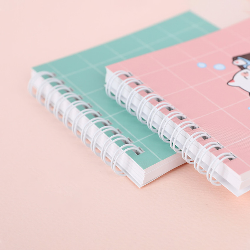Wire-Binding - Meow Man Cute Bath Cat Pocket Unlined Notepad