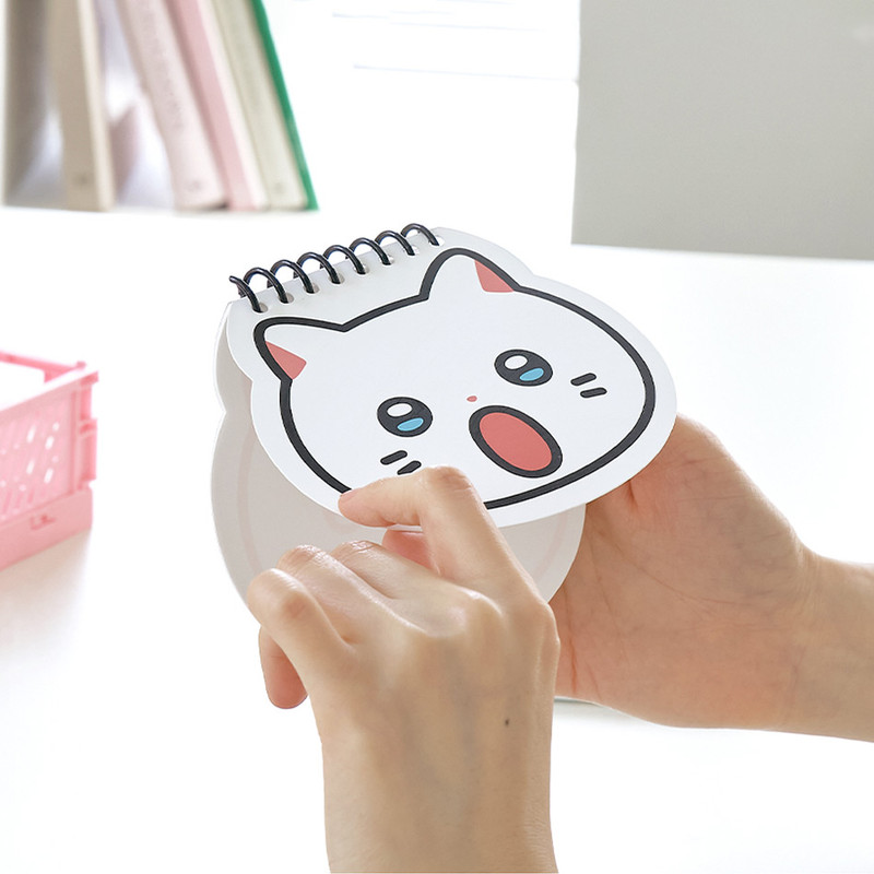 Handy Size - Meow Man Cute Cat Face Mini Spiral Memo Pad