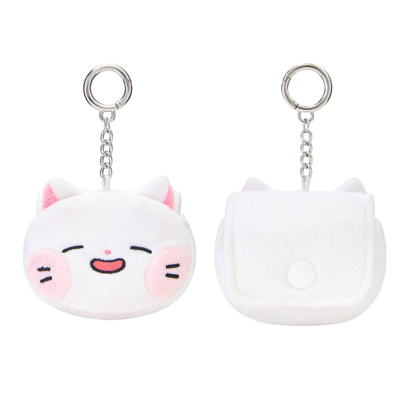 Meow Man Cute Cat Plush AirPods Case With Keyring