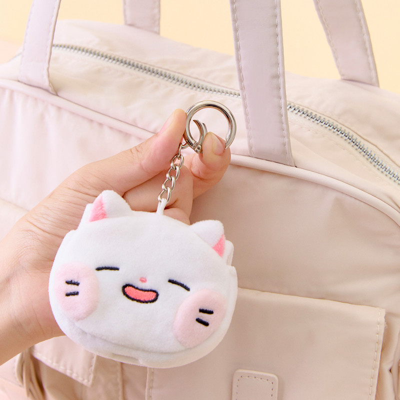 With Keychain - Meow Man Cute Cat Plush AirPods Case With Keyring