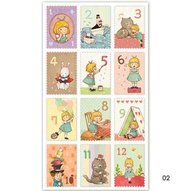 Wanna This Alice cute stamp sticker 2 sheets Wanna This Alice cute stamp sticker 2 sheets