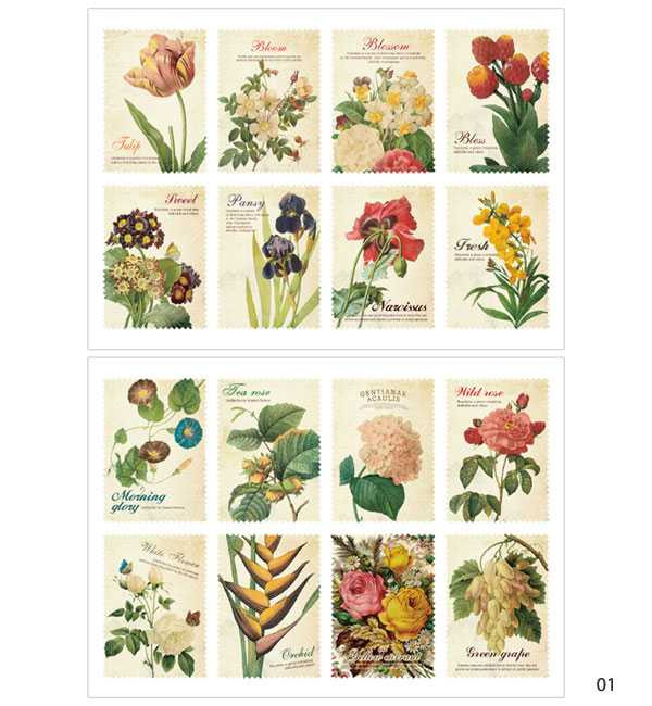 e2 Ancien stamp deco sticker ver.2