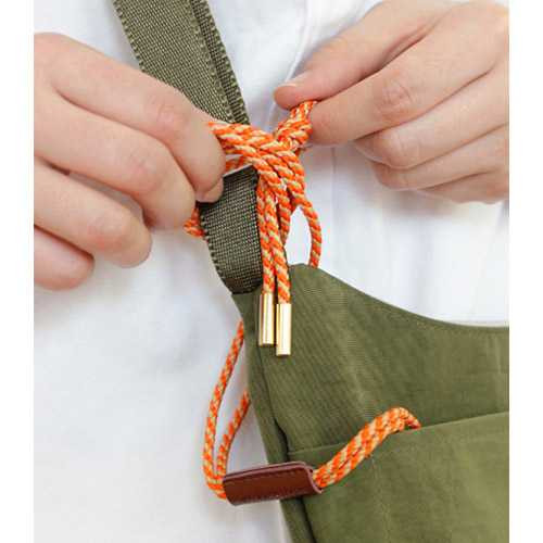 Iconic Two tone adjustment twist string loop neck strap