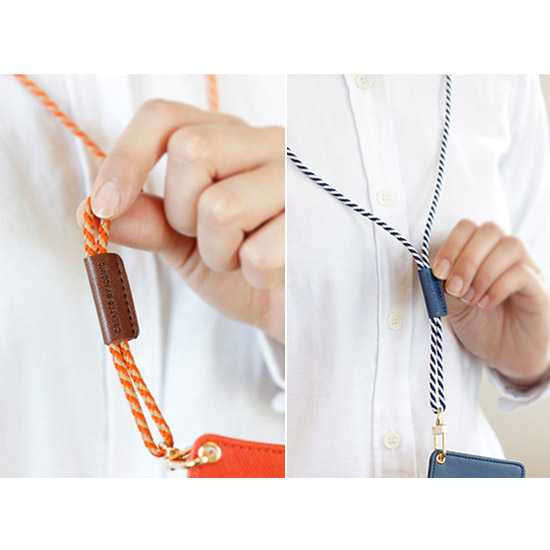 Iconic Two tone adjustment twist string loop neck strap