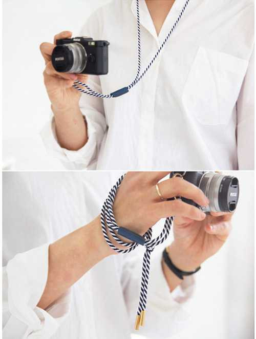 Iconic Two tone adjustment twist string loop neck strap