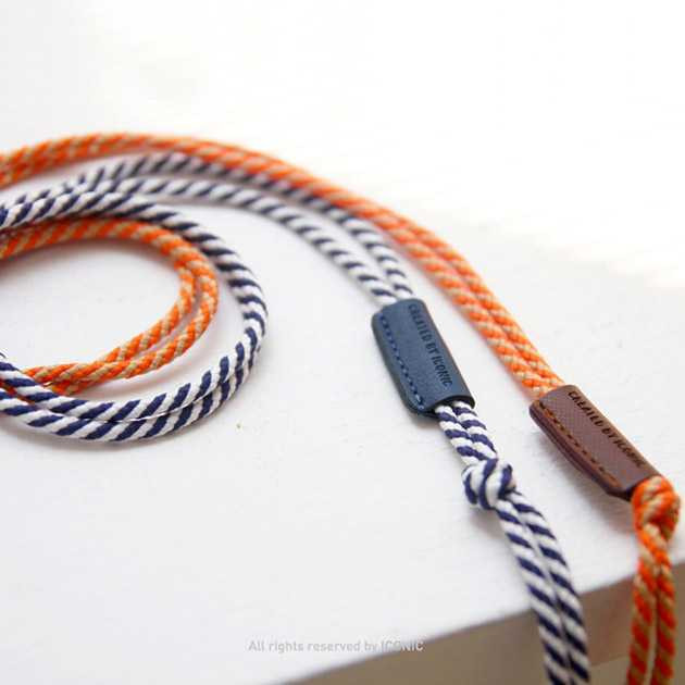 Iconic Two tone adjustment twist string loop neck strap