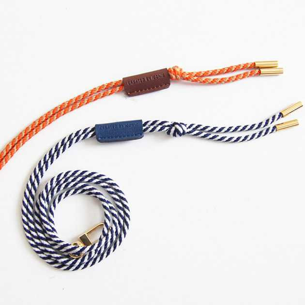 Iconic Two tone adjustment twist string loop neck strap