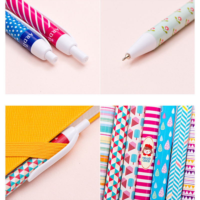Detail of Colorful pattern black ballpoint pen 0.38mm