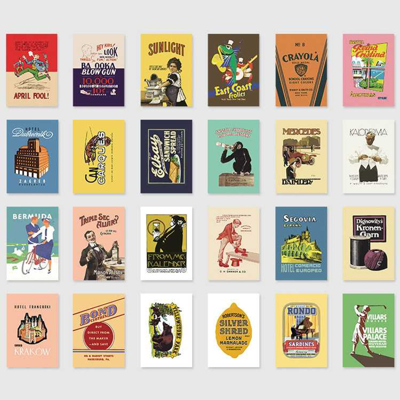 Pack of 48 stickers - Nacoo Vintage Label Sticker Pack