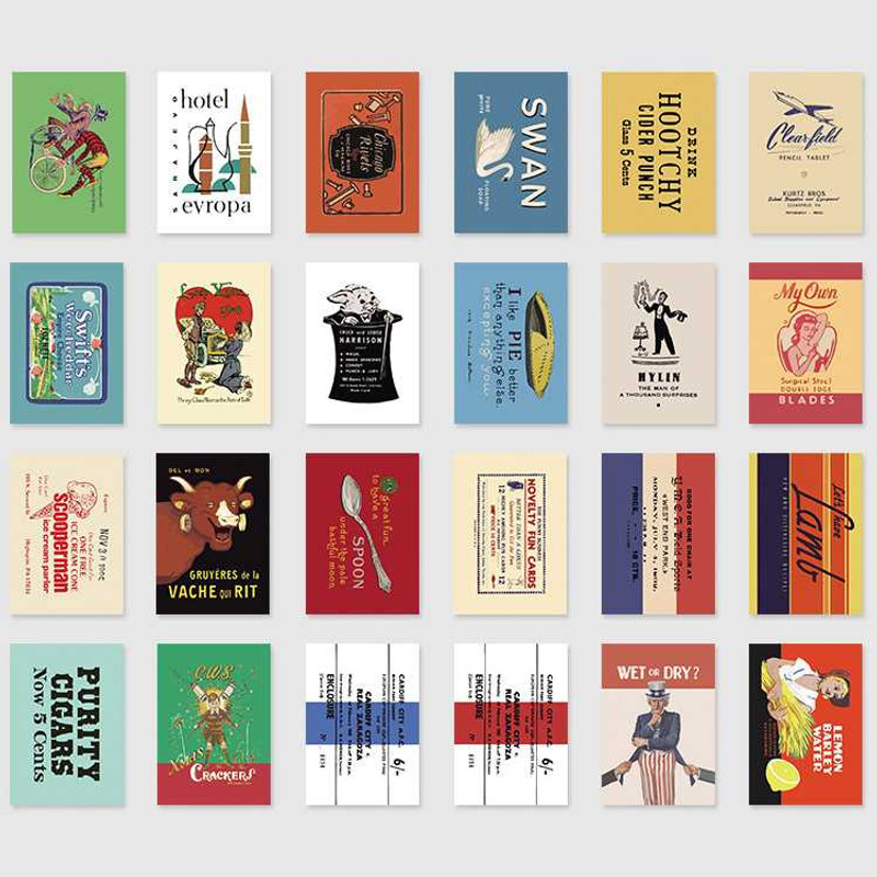 Pack of 48 stickers - Nacoo Vintage Label Sticker Pack