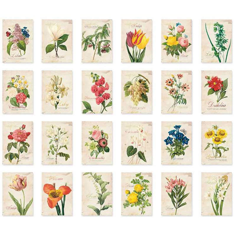 Pack of 48 stickers - Nacoo Flower Label Sticker Pack