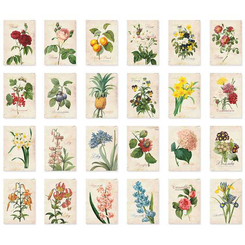 Pack of 48 stickers - Nacoo Flower Label Sticker Pack