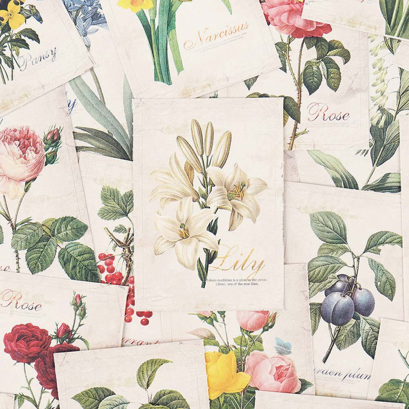 Vintage flower design - Nacoo Flower Label Sticker Pack