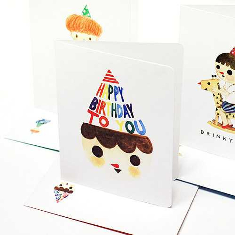 Nacoo Drinky doll happy birthday card and envelope set