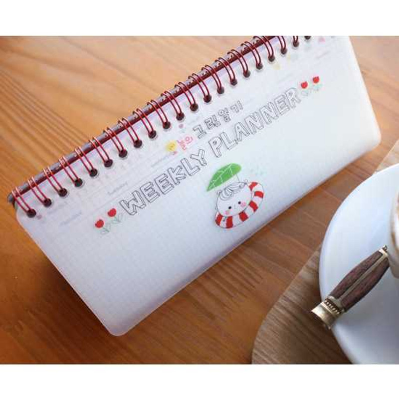 N.IVY Today's picture diary twin wire desk weekly scheduler planner