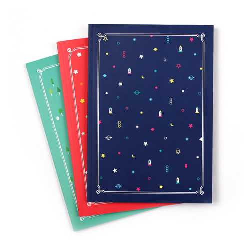 2NUL My little school lined notebook set of 3