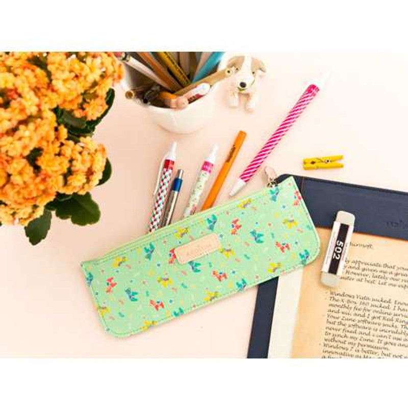 Ardium Flower pattern slim zipper pencil case