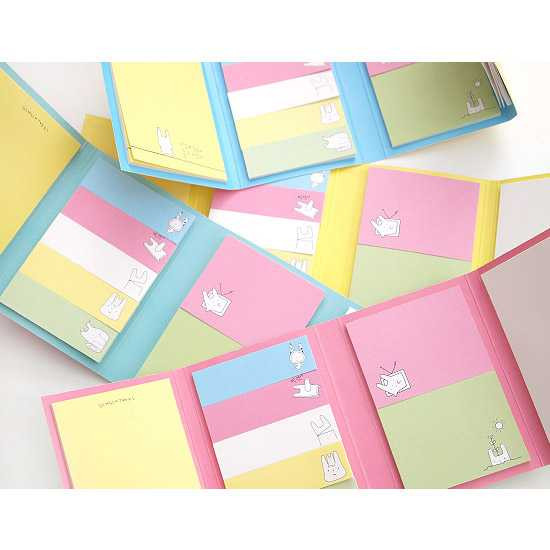 2young Cute rabbit folding sticky memo note set