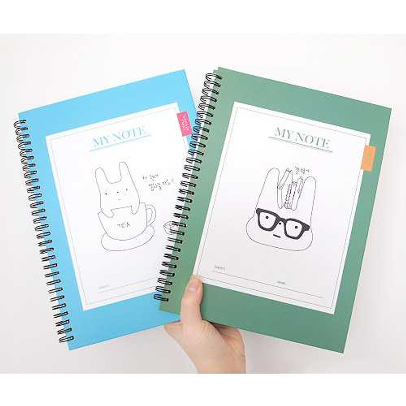 2young Cute rabbit wirebound lined notebook
