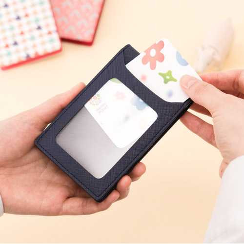 Ardium Colorful pattern bifold flat card case with neck strap