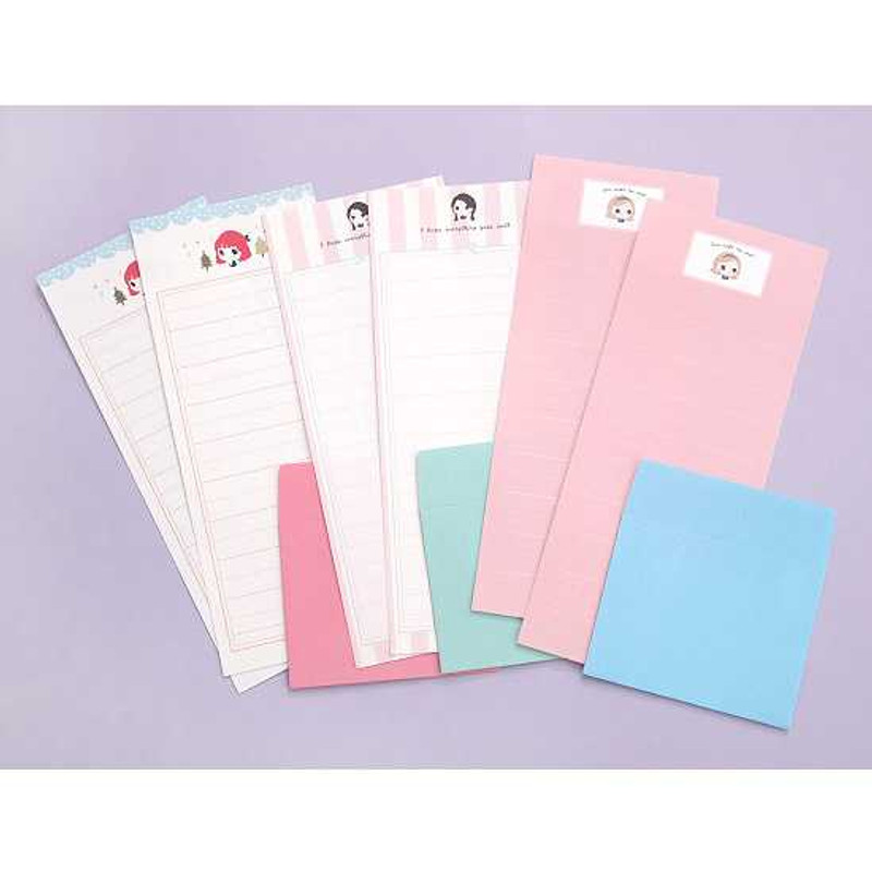 2Young Mini doll small long letter paper and envelope set of 3 2Young Mini doll small long letter paper and envelope set of 3