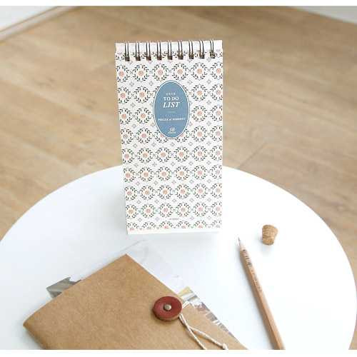 Iconic Wirebound pattern To do list desk notepad