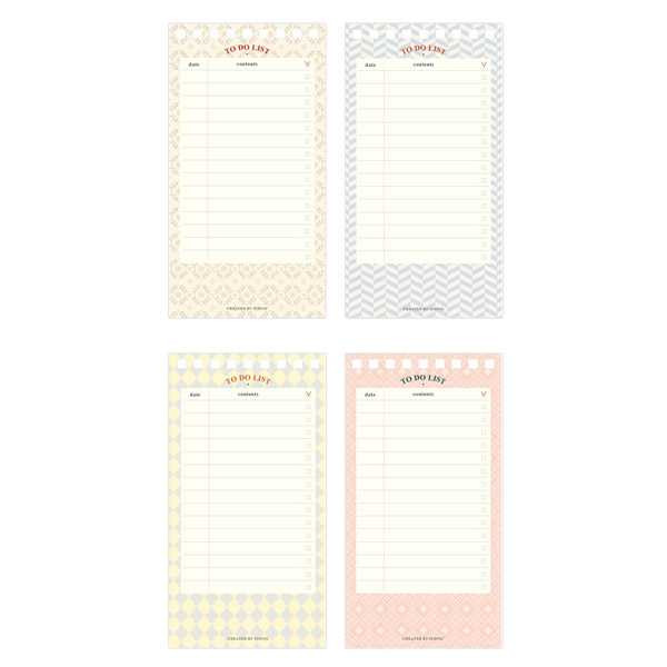 Iconic Wirebound pattern To do list desk notepad