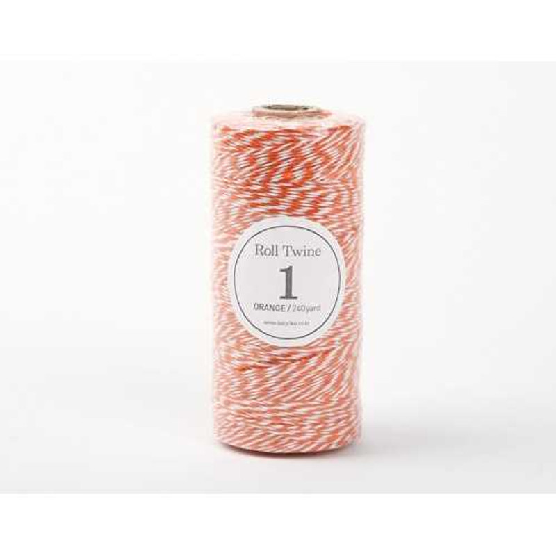 Dailylike Roll Twine cotton string - Orange with white stripe 236yd Dailylike Roll Twine cotton string - Orange with white stripe 236yd