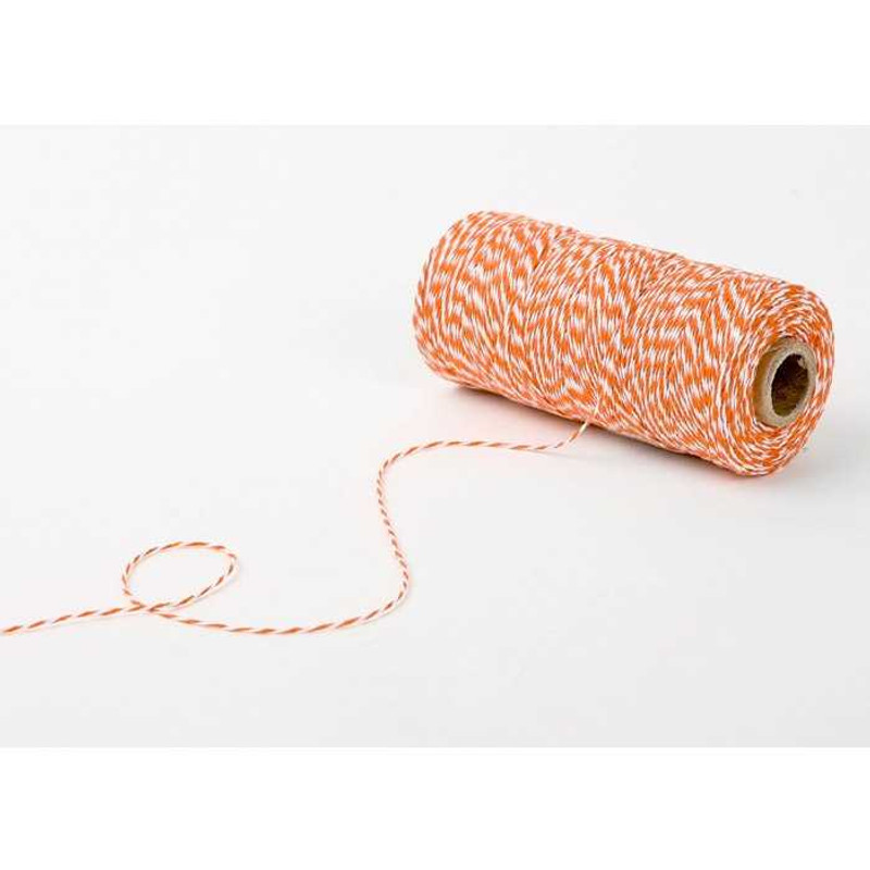 Dailylike Roll Twine cotton string - Orange with white stripe 236yd Dailylike Roll Twine cotton string - Orange with white stripe 236yd