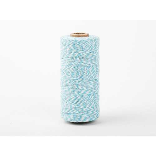 Dailylike Roll Twine cotton string - Sky blue with white stripe 236yd