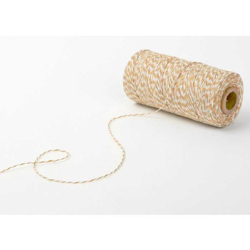 Dailylike Roll Twine cotton string - Camel with white stripe 236yd Dailylike Roll Twine cotton string - Camel with white stripe 236yd