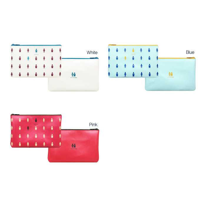 Fenice Link the mind pattern zipper multi pouch