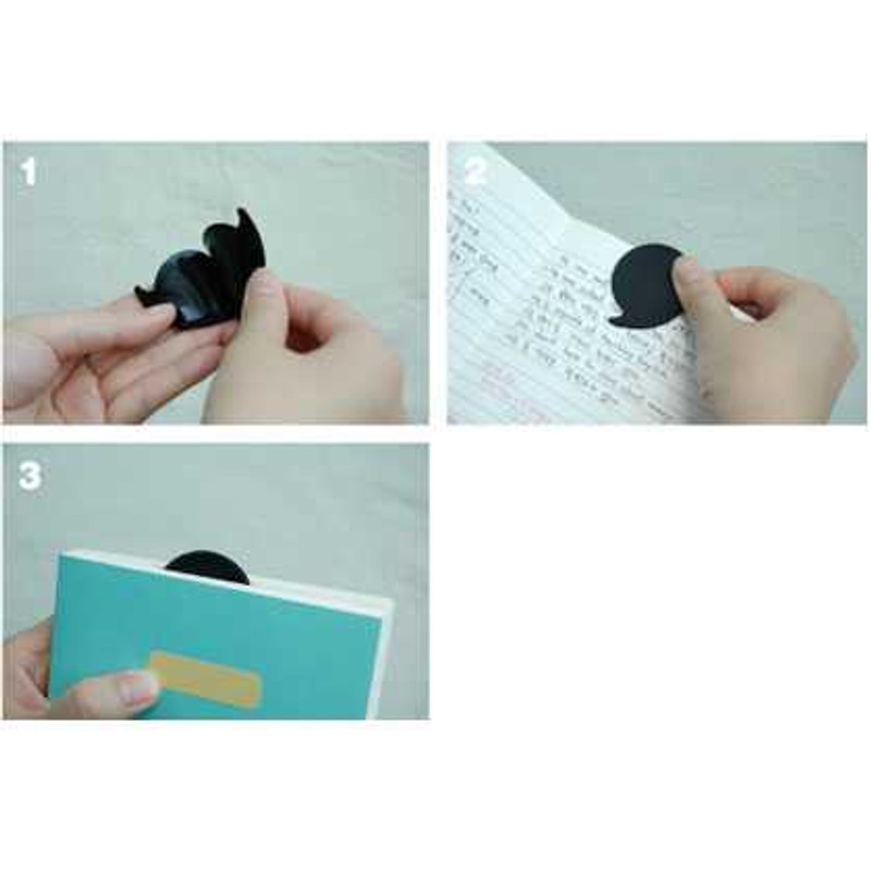 Book comma rubber bookmark - black