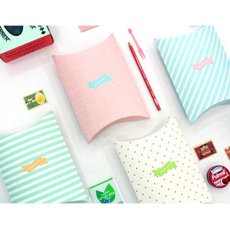 PlanD Thank you pattern gift paper box set of 4