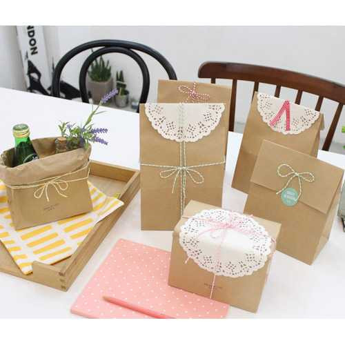 PlanD Kraft gift paper bag set
