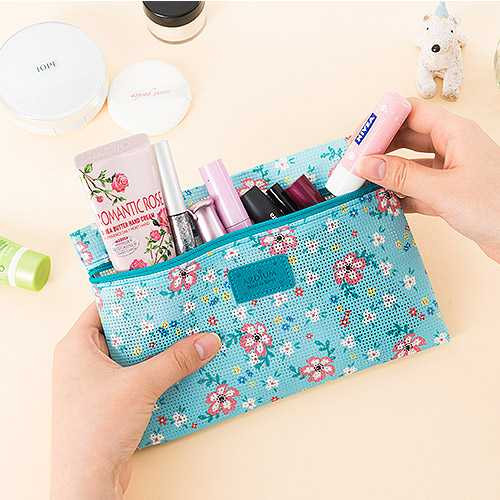 Ardium Summer pattern flat zipper pouch small