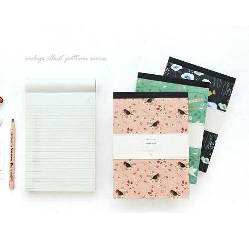 Indigo Willow story pattern lined notepad 360 pages