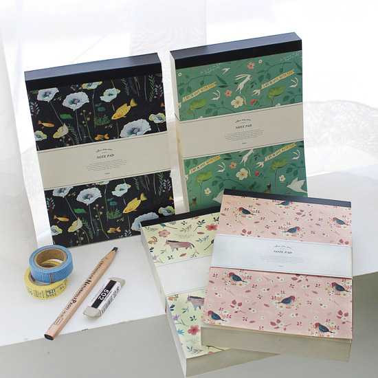 Indigo Willow story pattern lined notepad 360 pages