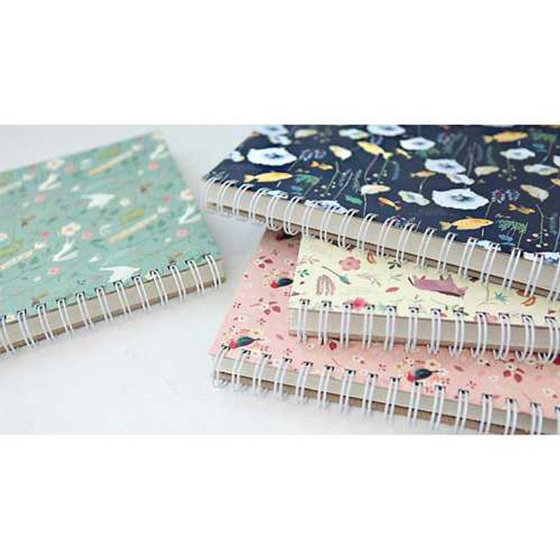 Indigo Willow story pattern lined drawing wirebound notebook