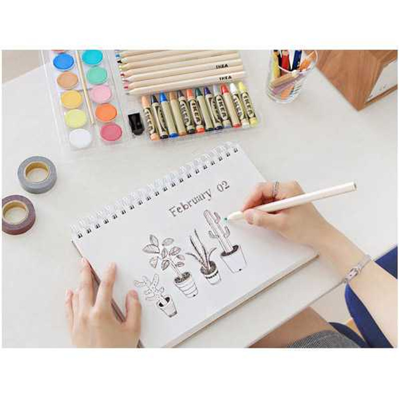 Indigo Willow story pattern lined drawing wirebound notebook